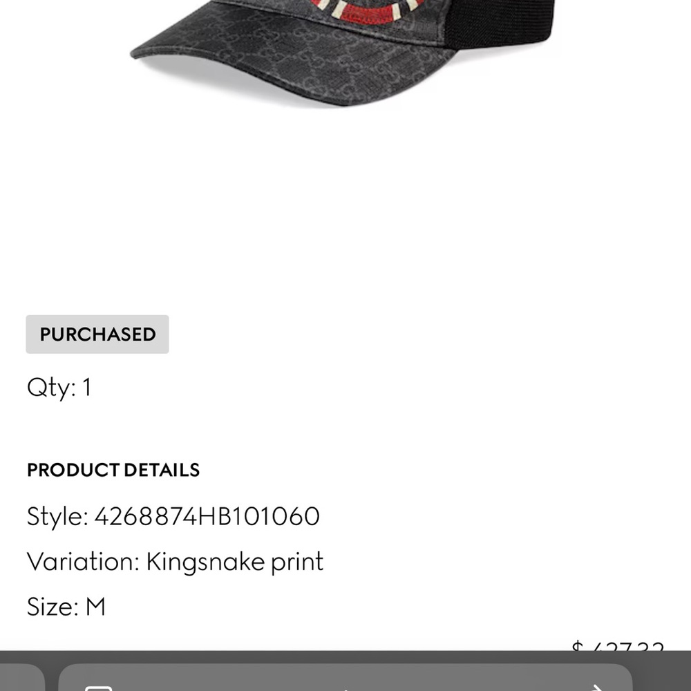 Gucci Gray and Black Monogram Cap - Picture 7 of 9